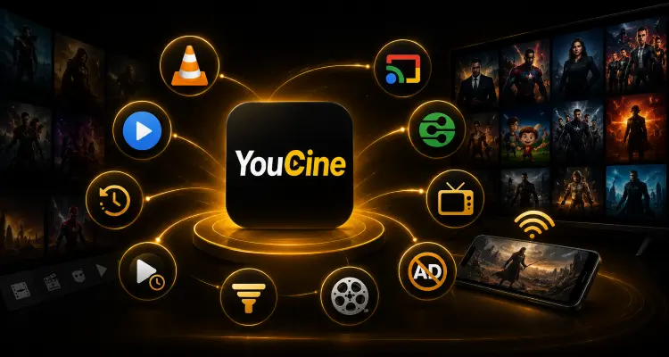 Principais funcionalidades do APK do Youcine TV